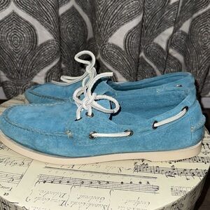 LL Bean Teal Suede Deck Top Siders